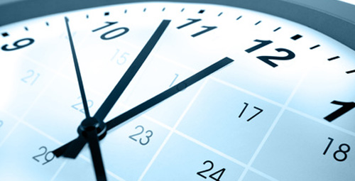 Clock with calendar overlaid